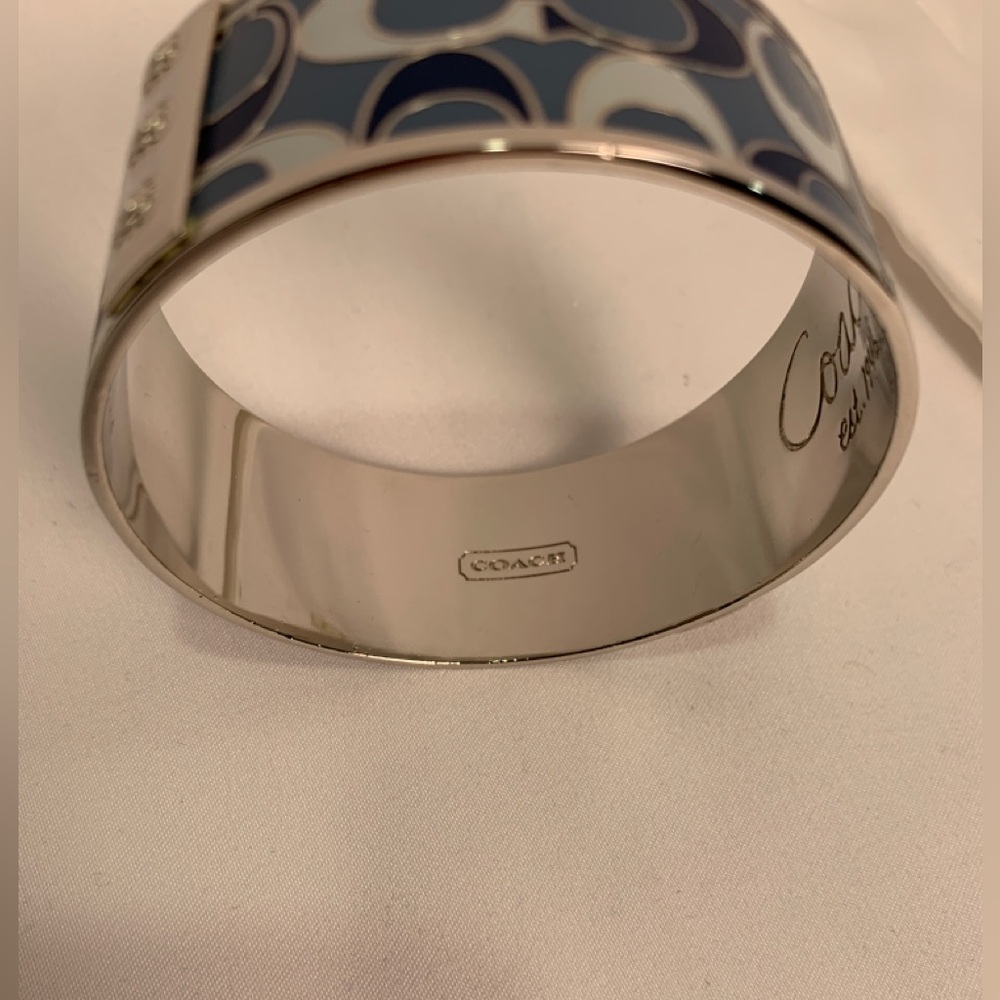 Coach Blue Silver Bangle Bracelet - Picture 7 of 10
